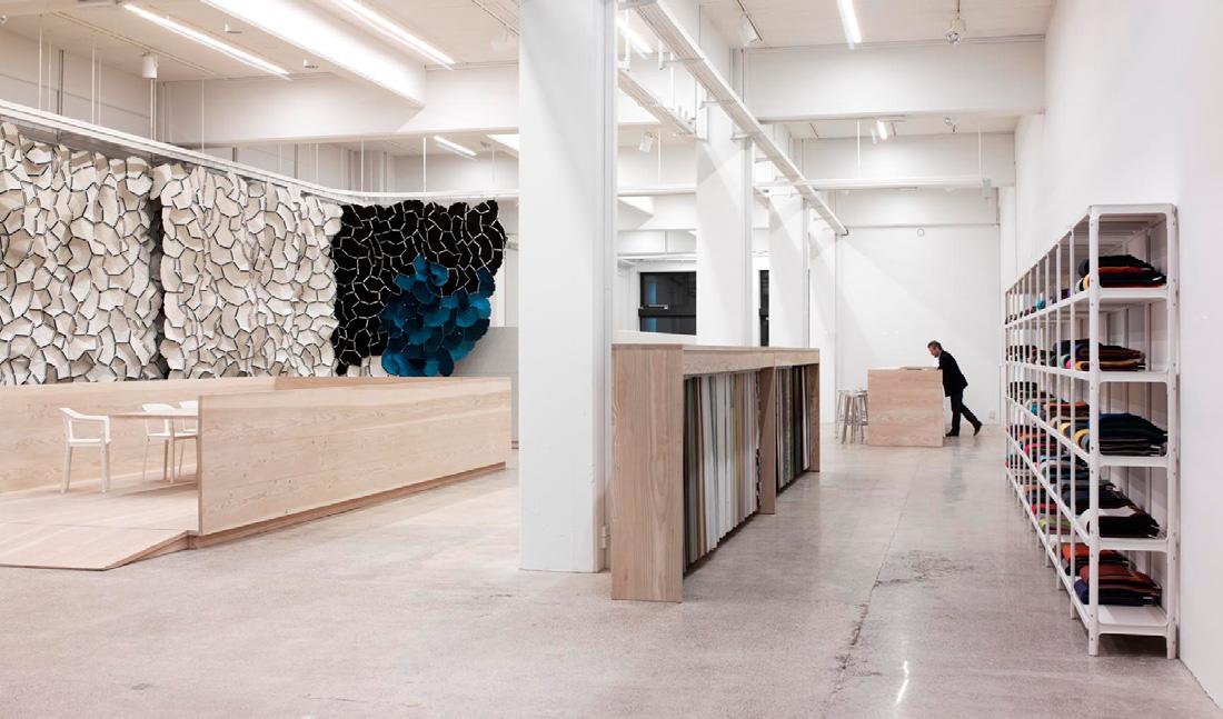kvadrat-showroom3 Industrial purity, Kvadrat showroom in Copenhagen including theh new Steelwood Shelves for Magis