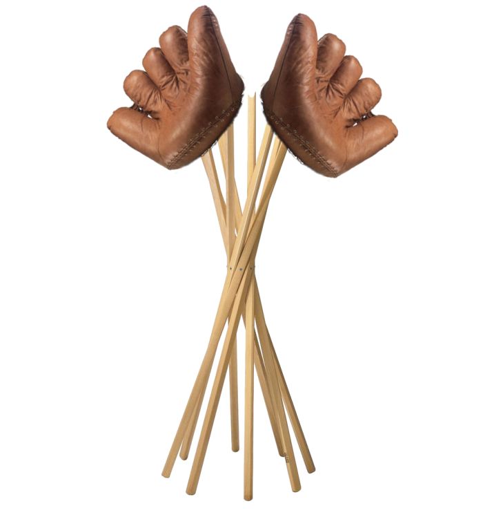 The Joe Glove, here hanging on the Sciangai clothes rack by Jonathan de Pas, Donato D'Urbino and Paolo Lomazzi
