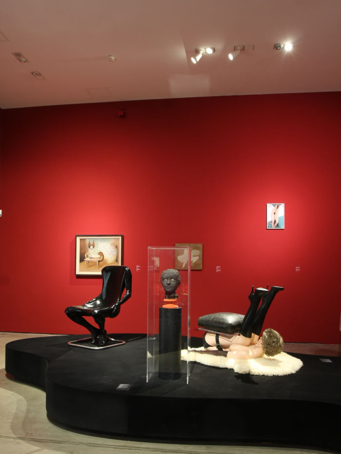 Man Chair by Ruth Francken (l) & Chair by Allen Jones (r), as seen at Objects of Desire. Surrealism and Design 1924 - Today, Vitra Design Museum