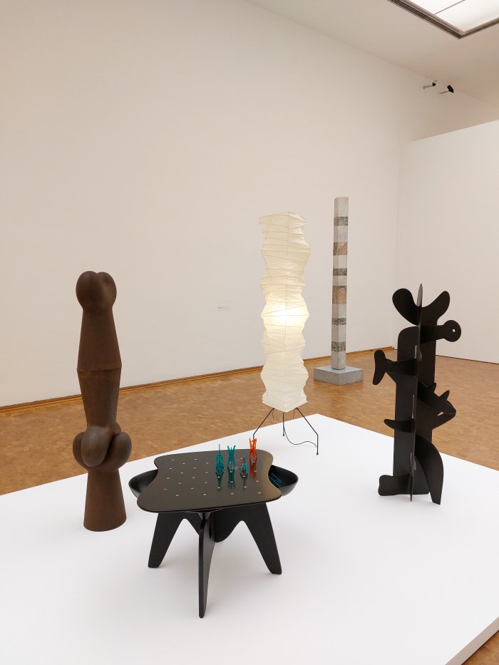 Works by Isamu Noguchi including his 1944 chess table, as seen at Isamu Noguchi, Museum Ludwig, Cologne