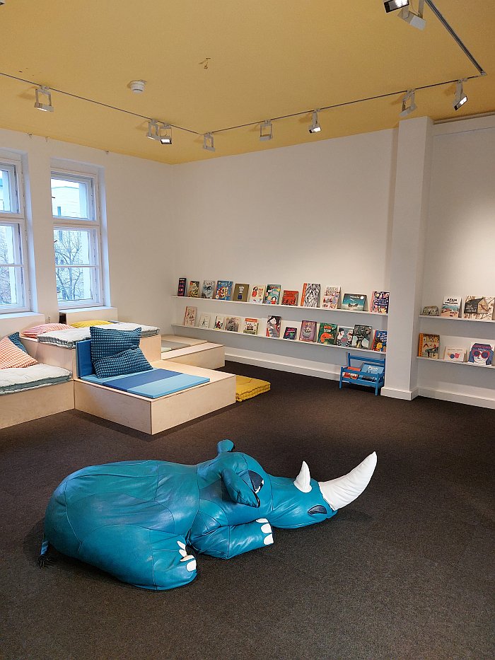 Clara by Alexandra Kiesel in the library corner, as seen at Design for Children, Bröhan Museum, Berlin