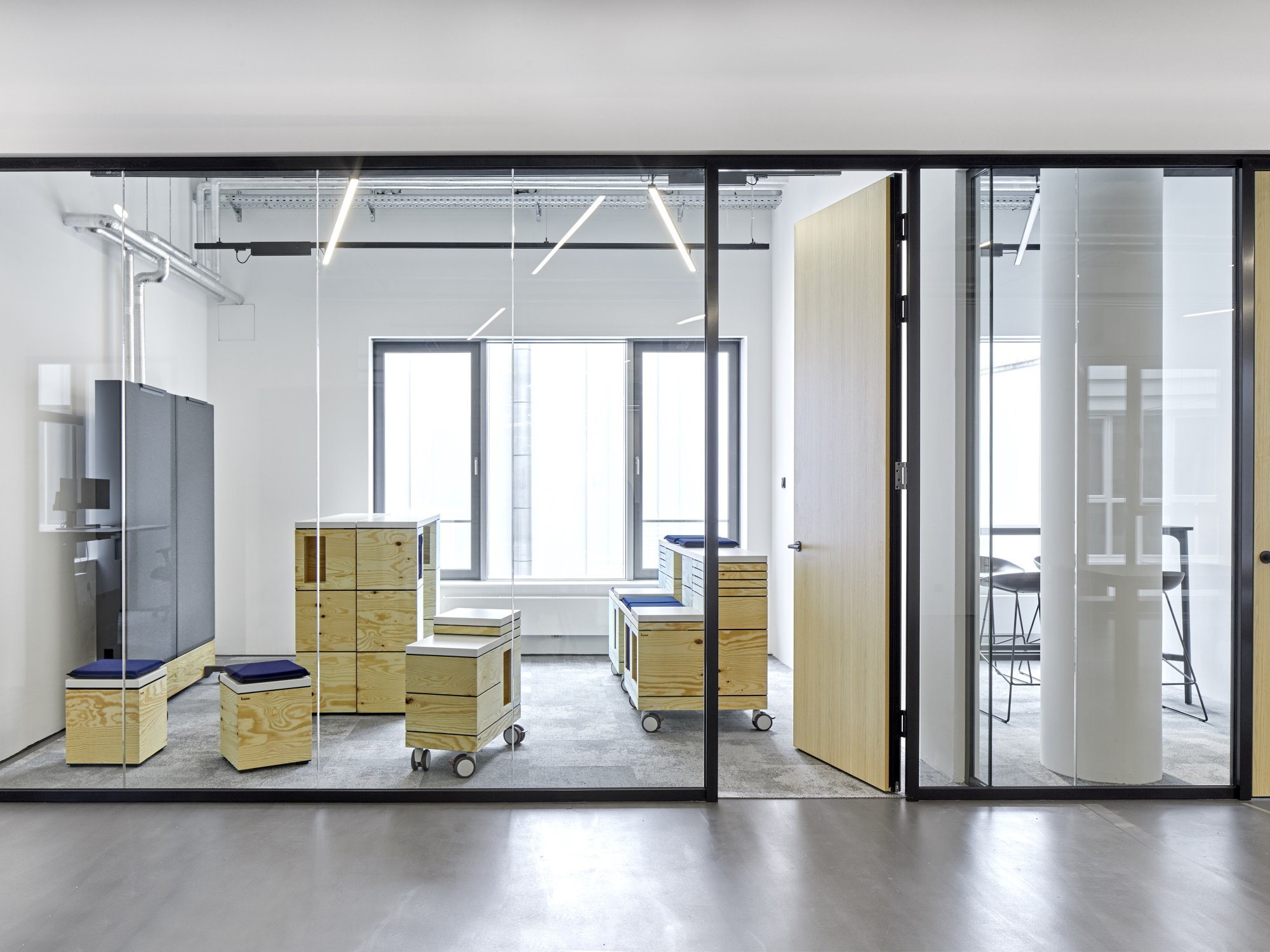Meeting room furniture replaces fitness equipment