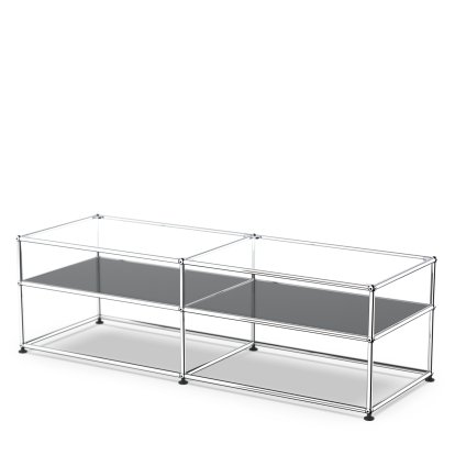 USM Haller Side Table Type 1, Glass, Anthracite RAL 7016