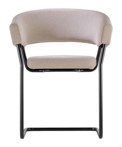 D9 Armchair, Fabric Vidar 323 - sand, Powdercoated black, Plastic glides