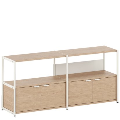 Unit Sideboard L Wood, 2 x double doors, Oak / Cream white