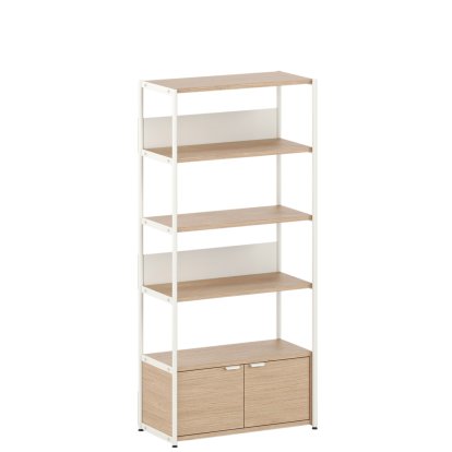 Unit Shelf Wood, 180 cm, 1 x double door, Oak / Cream white