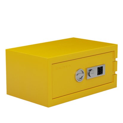 Balzsafe Connect Safe for USM Haller Shelves, 75 cm x 35 cm x 50 cm, Golden yellow RAL 1004, Electronic combination lock with master key