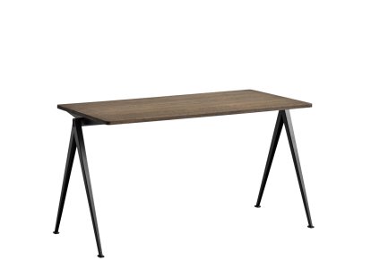 Pyramid Table 01, L 140 x W 65 x H 74 cm, Smoked oak, Steel black powder-coated