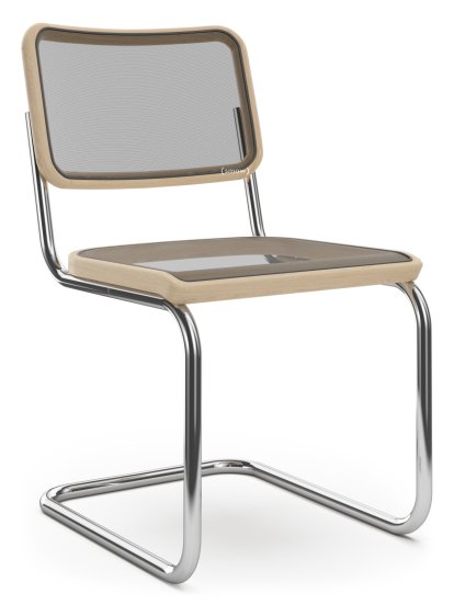 S 32 N Pure Materials Cantilever Chair, Oiled ash, Chrome-plated, No glides