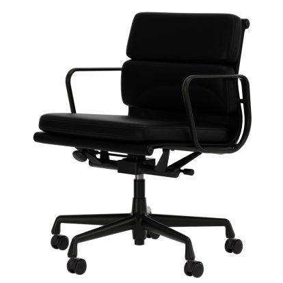 Soft Pad Group EA 217, Aluminium powder-coated deep black, Leather Standard nero, Plano nero