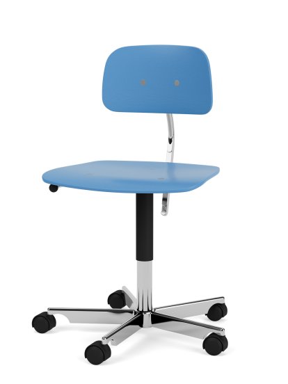 Kevi 2533 Swivel Chair, B / 48 - 61 cm, Azure, Polished aluminium
