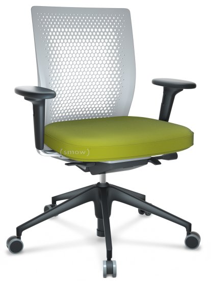 ID Air, Soft grey, Plano fabric-68 avocado, Basic dark, 5 star foot , basic dark plastic, With 2D armrests, Hard castors for carpets