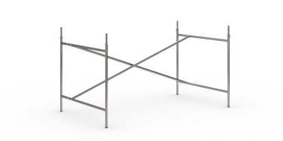 Eiermann 2 Table Frame, Clear lacquered steel, Vertical,  offset, 135 x 78 cm, With extension (height 72-85 cm)