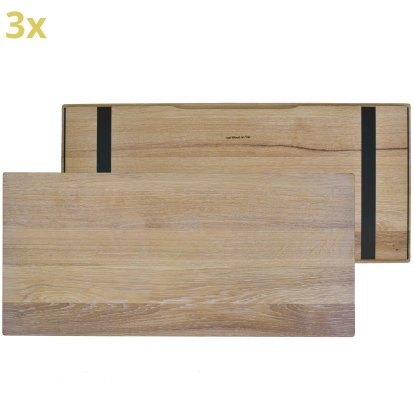 Wooden Overlay (Set of 3) for USM Haller Shelves, Size XL, 75 cm x 35 cm, Oak, white oiled