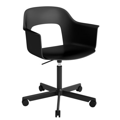 Layout 241 Swivel Armchair, Black, Black powder coated aluminium