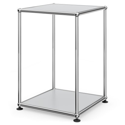 USM Haller High Side Table 35, Both panels metal, Light grey RAL 7035