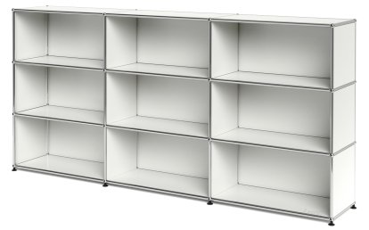 USM Haller Highboard XL, Customizable, Pure white RAL 9010, Open, Open, Open