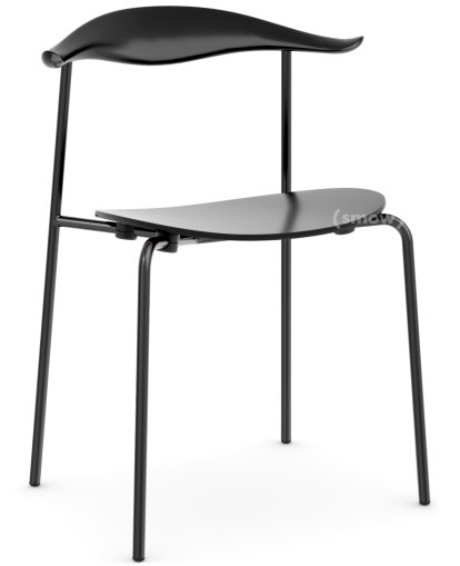 CH88T Chair, Black powder coating, Black lacquered beech