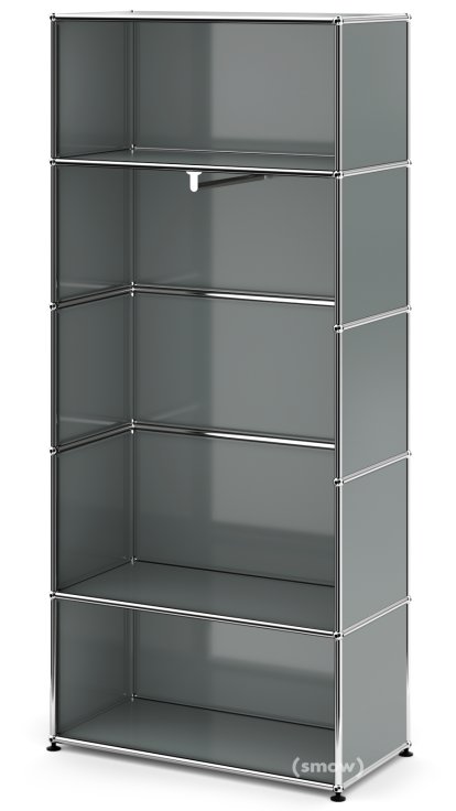 USM Haller Clothes Rack M with Rail, Model 1, Mid grey RAL 7005