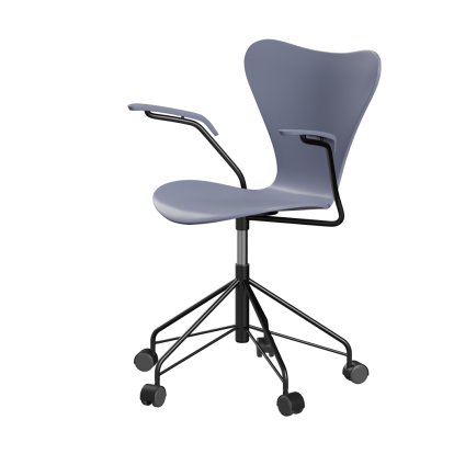 Series 7 Swivel Chair 3117/3217 New Colours, With armrests, Lacquer, Lavender blue, Black