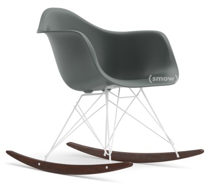 Eames Plastic Armchair RAR, Granite grey, Coated white, Dark maple