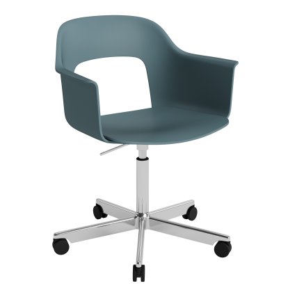 Layout 241 Swivel Armchair, Ocean, Polished aluminium