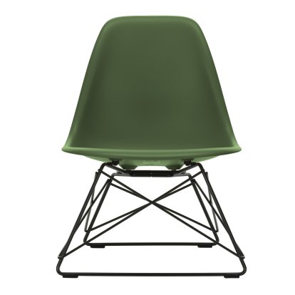 Eames Plastic Side Chair LSR, Forest, Without upholstery, Powder-coated basic dark