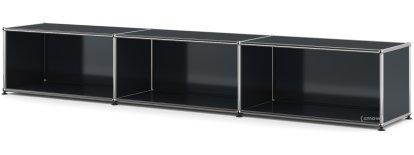 USM Haller Lowboard XL, Customizable, Anthracite RAL 7016, Open, 35 cm