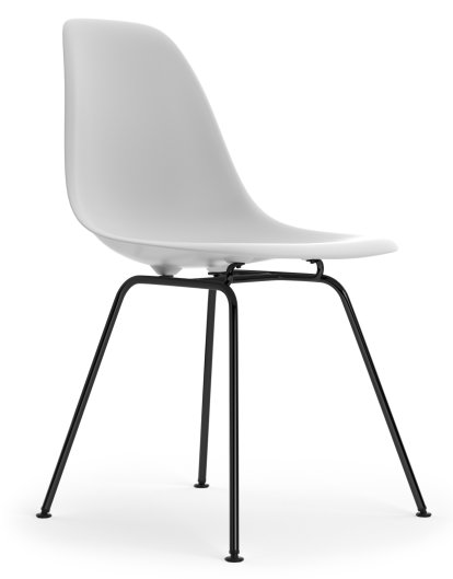 Eames Plastic Side Chair DSX, Cotton white, Without upholstery, Without upholstery, Standard version - 43 cm, Coated basic dark