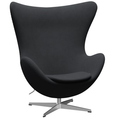 Egg Chair, Christianshavn, Christianshavn 1174 - Dark Grey , Satin polished aluminium, Without footstool