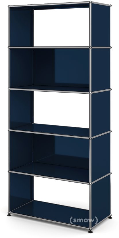 USM Haller Living Room Shelf M Type 1, 2 back panels, Steel blue RAL 5011