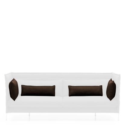 Cushion Set for Alcove Sofa, For 3-seater, Credo, Chocolate/black