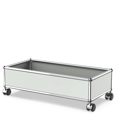 USM Haller Box with Castors, Light grey RAL 7035, Soft castors for hard floor surfaces