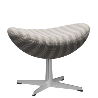 Egg Footstool, Voulez-vous, 004 - Light grey / off white, Satin polished aluminium