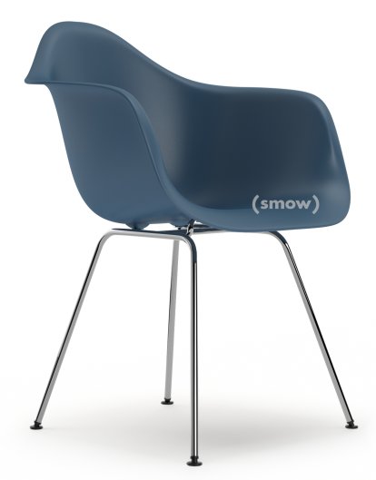 Eames Plastic Armchair DAX, Sea blue, Without upholstery, Without upholstery, Standard version - 43 cm, Chrome-plated