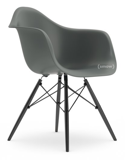 Eames Plastic Armchair DAW, Granite grey, Without upholstery, Without upholstery, Standard version - 43 cm, Black maple