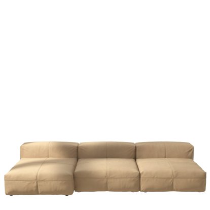 Vetsak Sofa Set 4, Leather - Beige, Without cushion