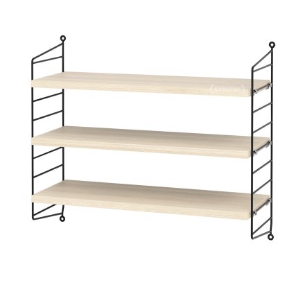 String System Shelf S, 20 cm, Black, Ash veneer