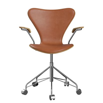 Series 7 Swivel Chair 3117/3217 Front Upholstery, With armrests, Clear varnished wood, Clear varnished elm, Walnut, Chrome