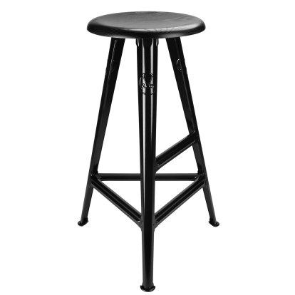 Rowac Stool – Model 1 / 75 cm, Oak black, Glossy black