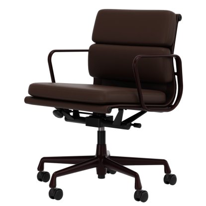 Soft Pad Group EA 217, Aluminium powder coated dark-bordeaux, Leather Standard marron, Plano brown
