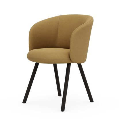 Mikado Armchair, Four-legged base, 4 legs, dark oak, Dumet, Ochre melange, Glides for carpets