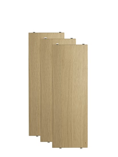 String System Shelves (Set of 3), 58 x 20 cm, Oak veneer