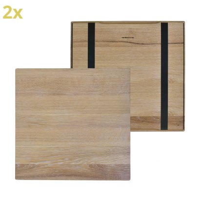 Wooden Overlay (Set of 2) for USM Haller Shelves, Size L, 50 cm x 50 cm, Oak, white oiled