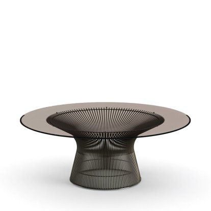 Platner Coffee Table, Large (diameter 107 cm), Bronze, metallic, Bronzed glass