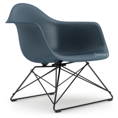 Eames Plastic Armchair LAR, Sea blue, Without upholstery, Coated basic dark