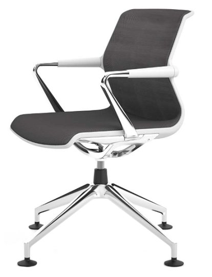 Unix Chair with Four Star Base, Silk Mesh dimgrey, Soft grey
