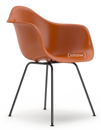 Eames Plastic Armchair DAX, Rusty orange, Without upholstery, Without upholstery, Standard version - 43 cm, Coated basic dark