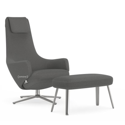 Repos, Chair Repos & Panchina, Fabric Cosy 2 Classic Grey, 40 cm, Polished