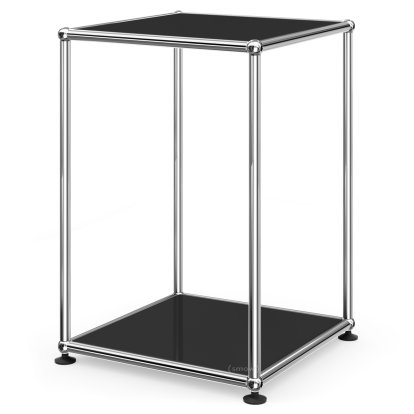 USM Haller High Side Table 35, Both panels metal, Graphite black RAL 9011